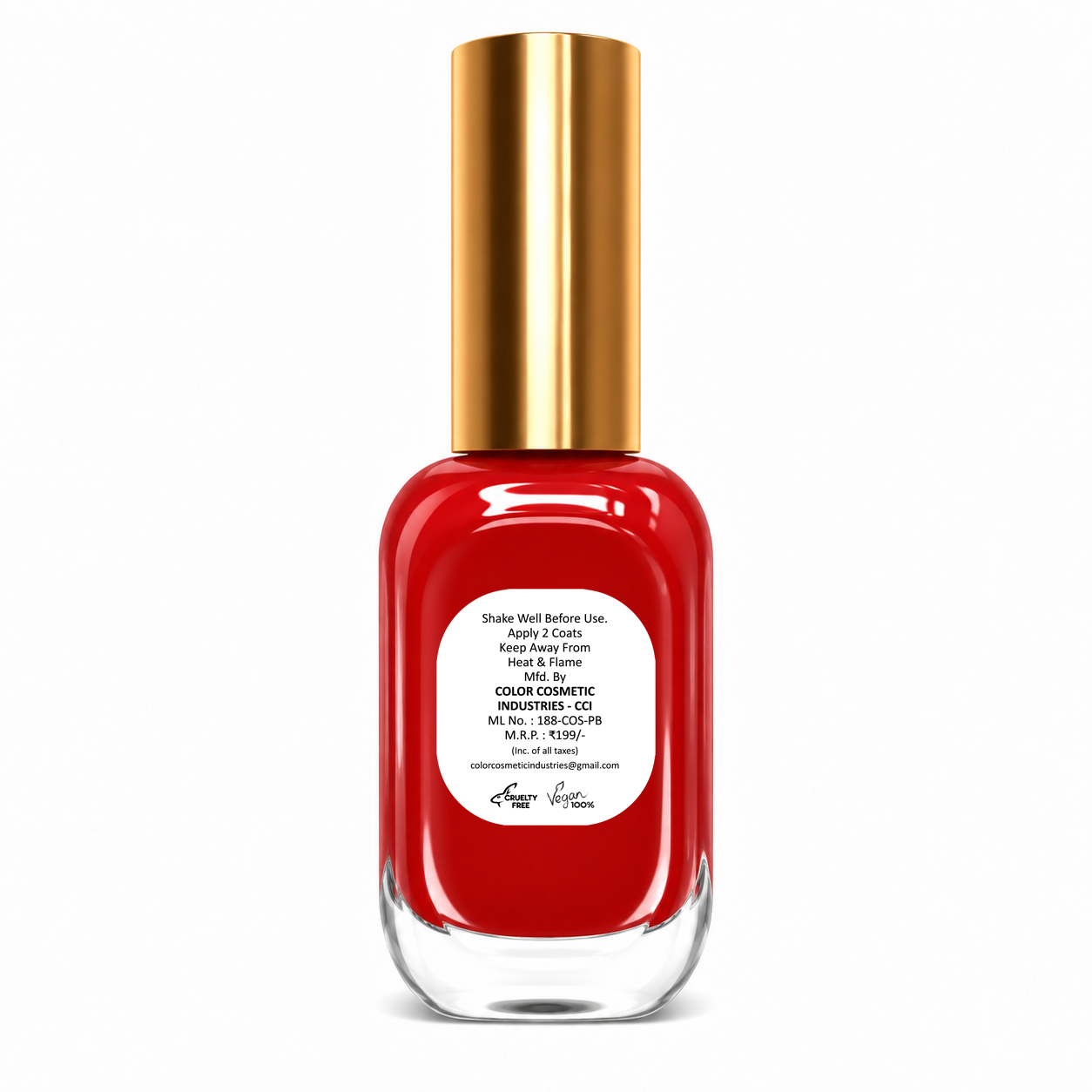 Insta Colors Blood Red Nail Polish – Premium Quality Rich Red Nail Colour with Glossy Finish