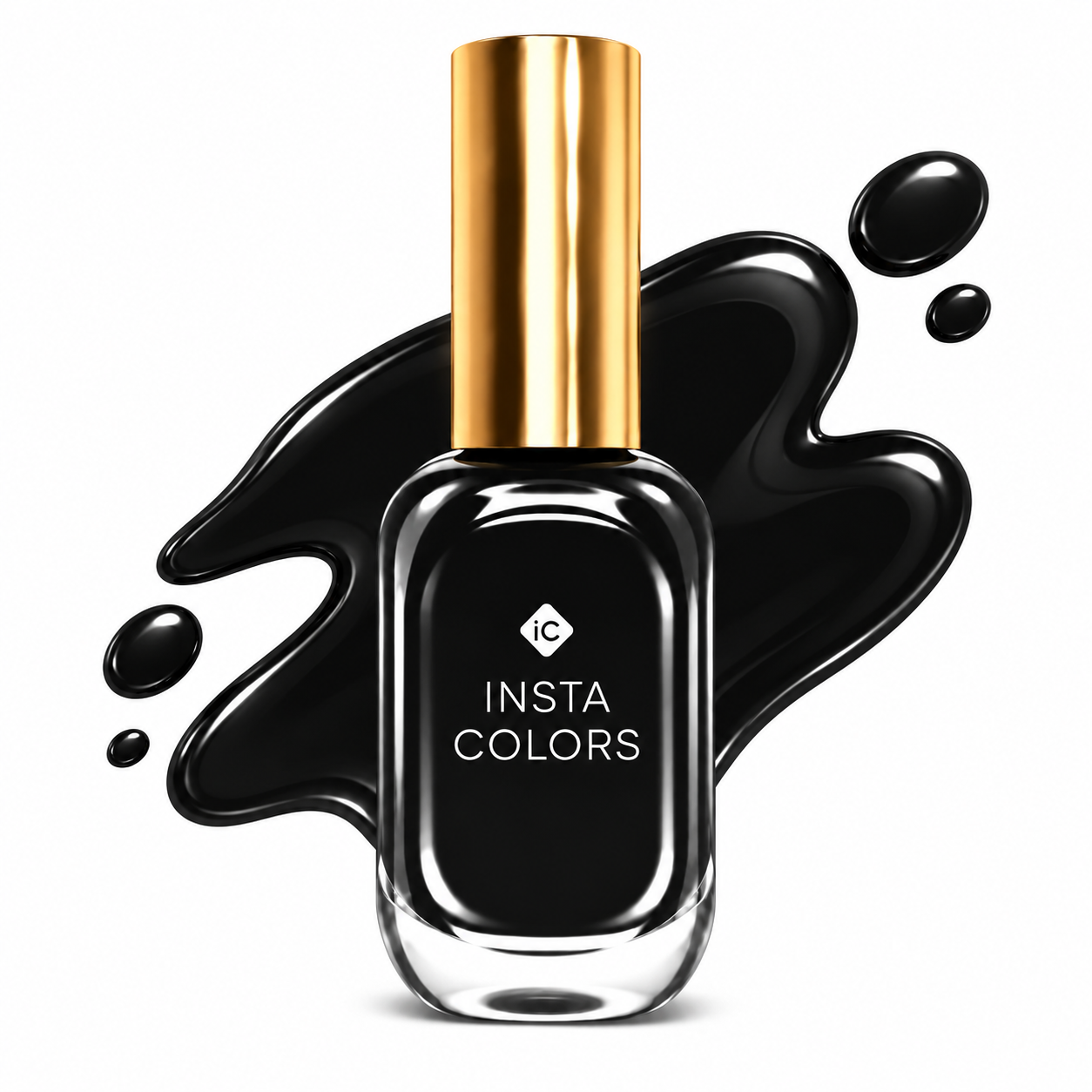 Insta Colors Black Nail Polish – Premium Quality Black Nail Colour with Smooth Glossy Finish