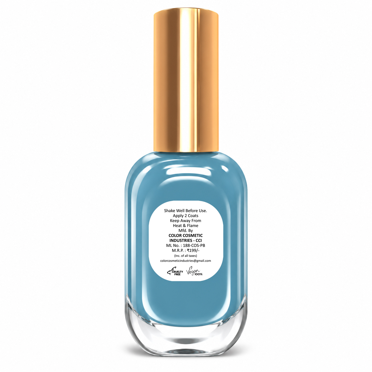 Insta Colors Bluish Island Nail Polish – Premium Quality Blue Nail Colour with Glossy Finish