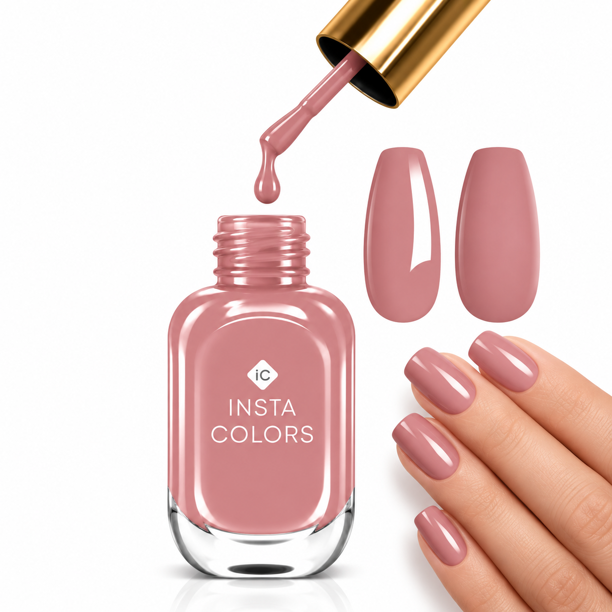 Insta Colors Blushed Nail Polish – Premium Pink Nail Colour with Smooth Glossy Finish
