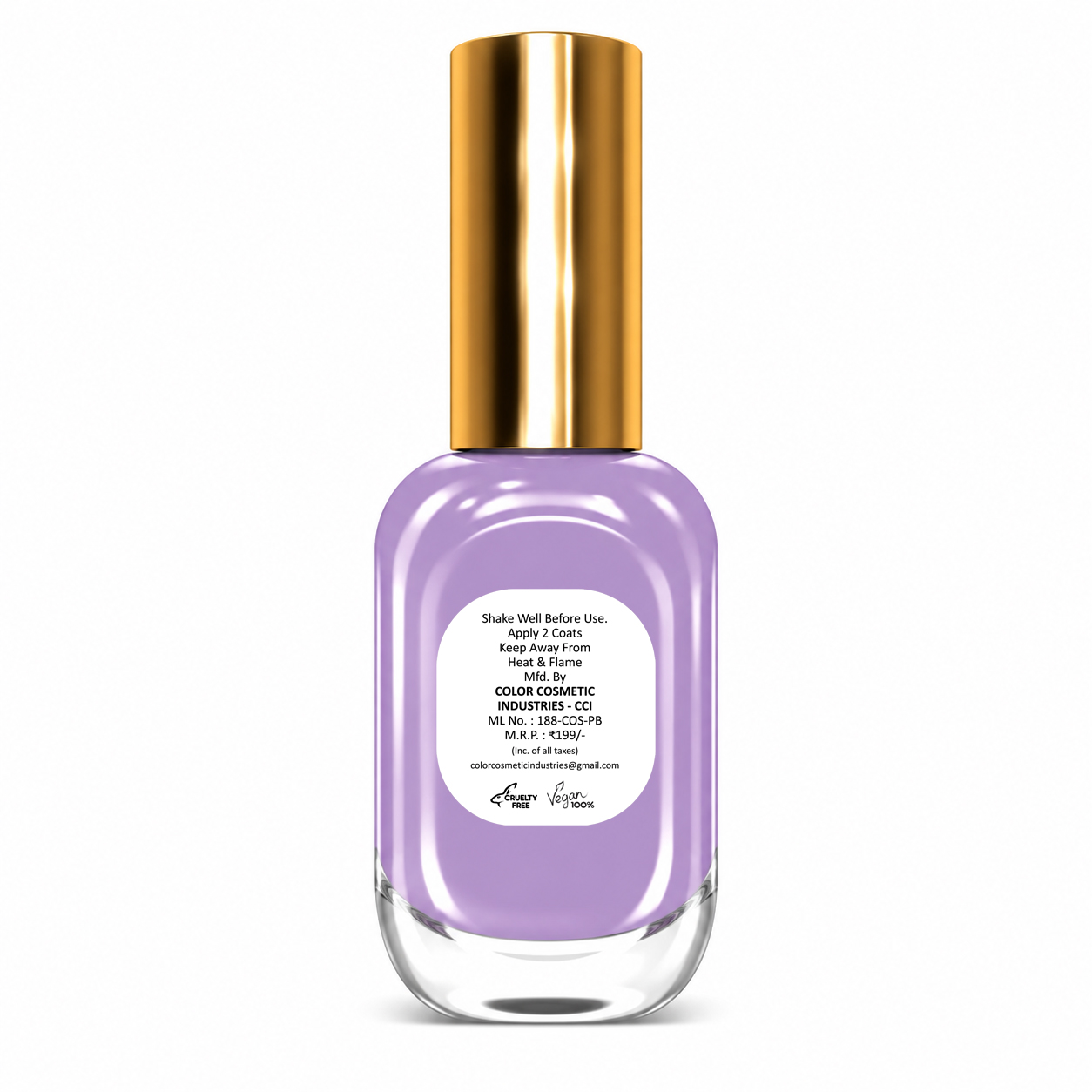 Insta Colors Fine Lavender Nail Polish – Premium Lavender Nail Colour with Soft Glossy Finish