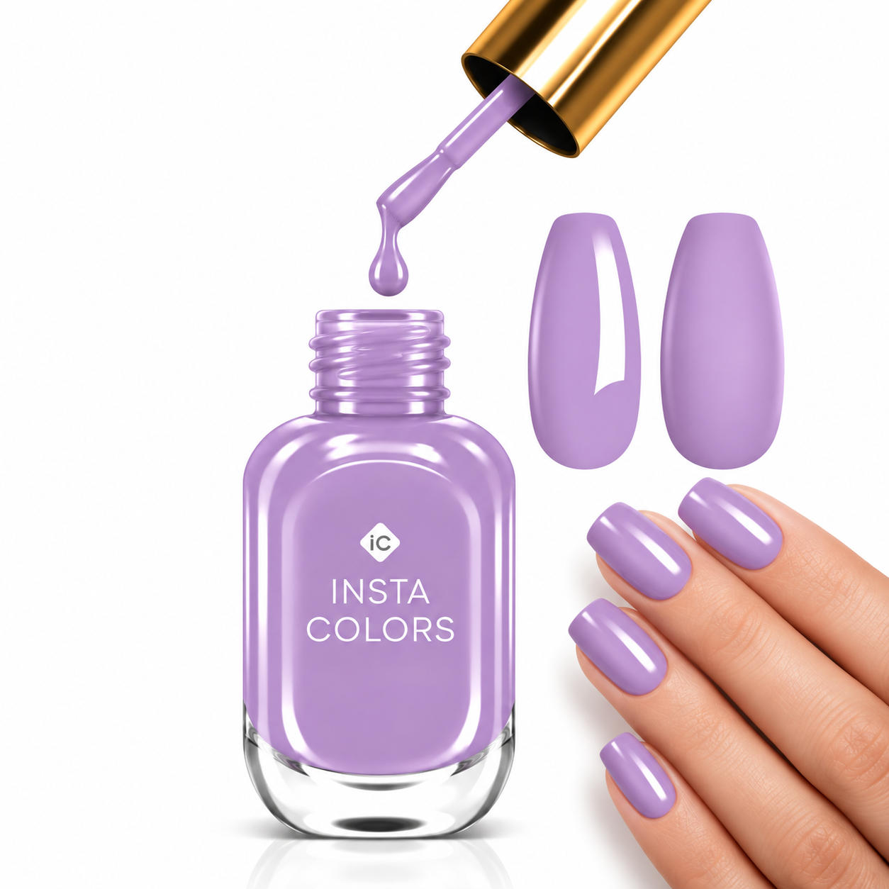 Insta Colors Fine Lavender Nail Polish – Premium Lavender Nail Colour with Soft Glossy Finish