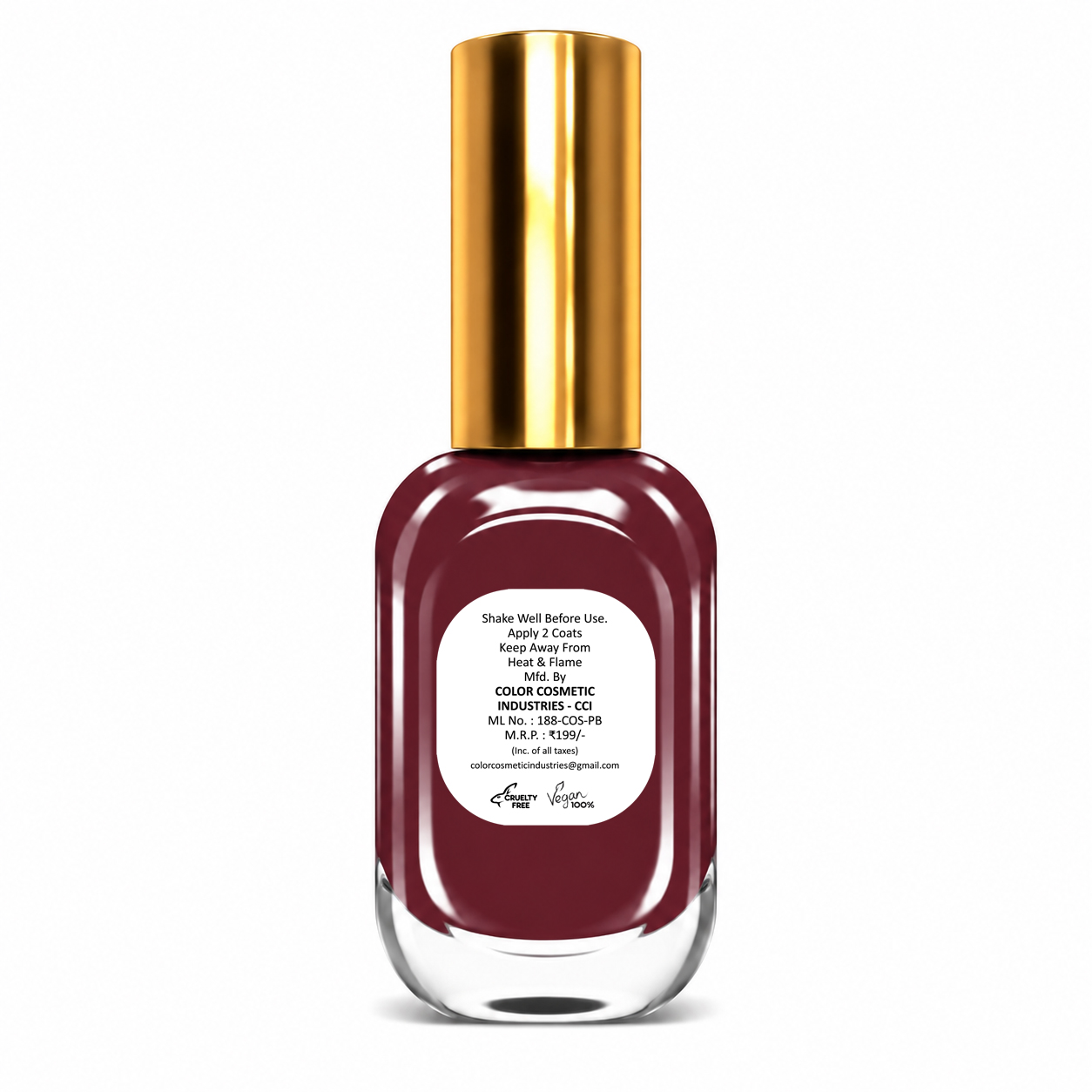 Insta Colors Maroon Nail Polish – Premium Deep Maroon Nail Colour with Rich Glossy Finish