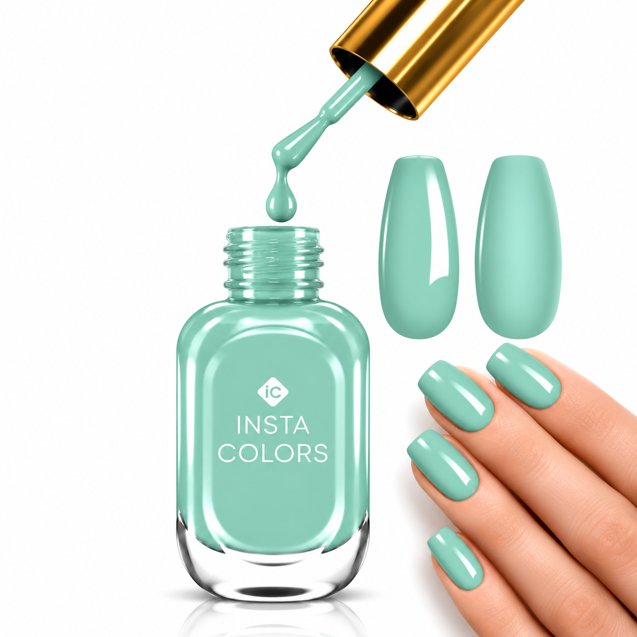 Insta Colors Summer Green Nail Polish – Premium Quality Mint Green Nail Colour with Glossy Finish