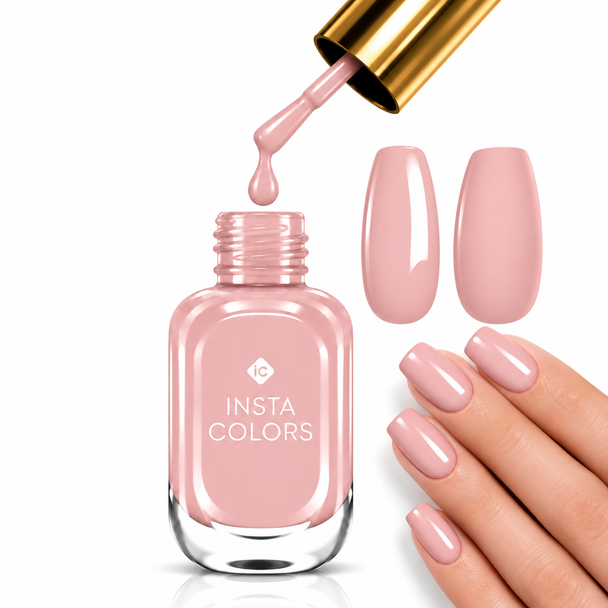 Insta Colors Nude Pink Matt Nail Polish – Premium Nude Pink Nail Colour with Elegant Matte Finish