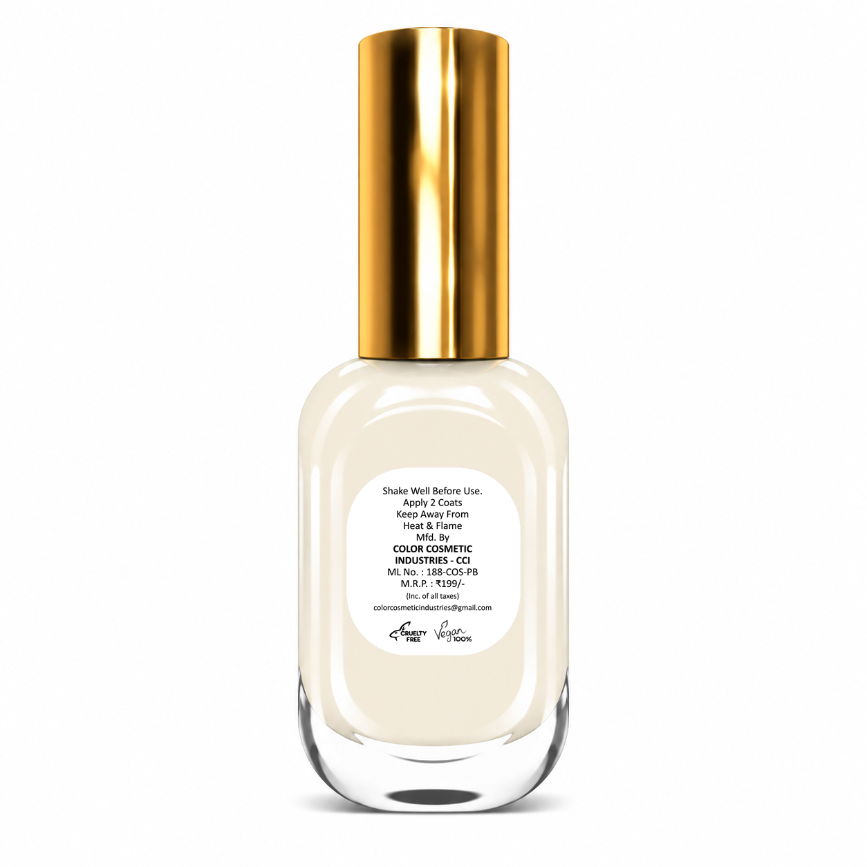 Insta Colors Pearl White Nail Polish – Premium White Nail Colour with Elegant Glossy Finish