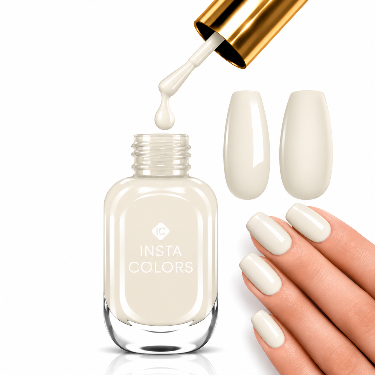 Insta Colors Pearl White Nail Polish – Premium White Nail Colour with Elegant Glossy Finish