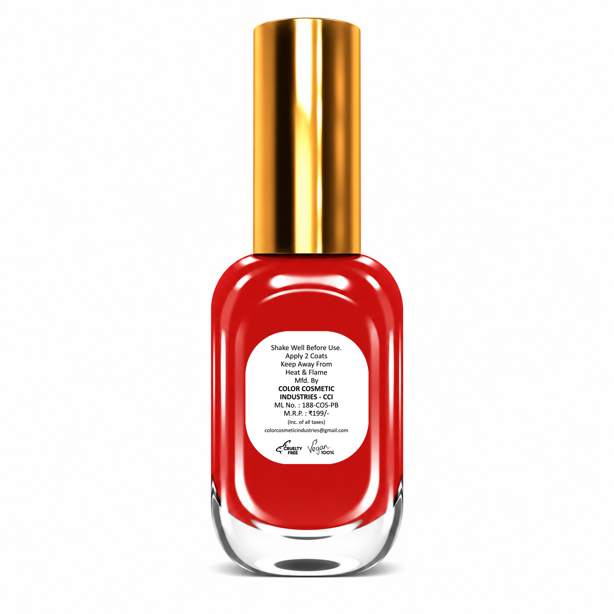 Insta Colors Red Cool Nail Polish – Premium Red Nail Colour with Smooth Glossy Finish